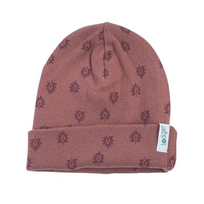 LODGER Beanie Print Rib Rosewood 6 - 12 měsíců - 38657_001