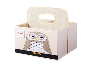 3 SPROUTS Úložný košík na přebalovací pult Owl White - 42902ow_001