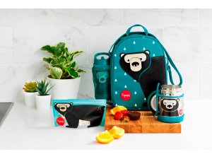 3 SPROUTS Taška na svačinu Bear Black Teal - 42915bt_004