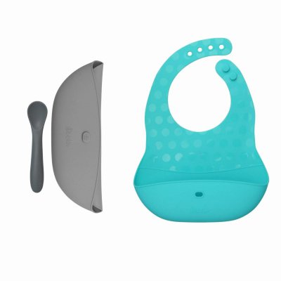 BBLÜV Pöket Set bryndáků + lžička Aqua/Grey - 45573ag_003