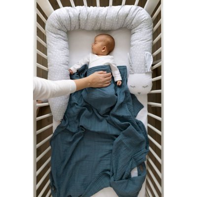 VINTER & BLOOM Deka Single Muslin Organic Storm Blue - 45962sb_002