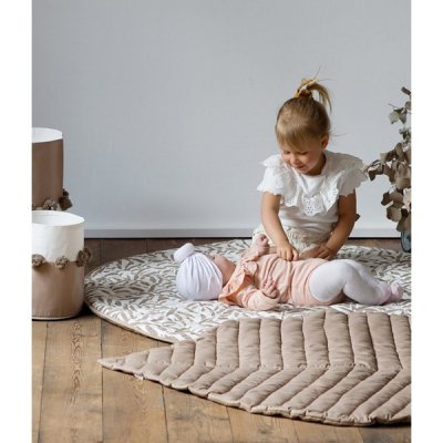 TODDLEKIND Organic Leaf Mat Hrací deka Tan - 44487ta_002