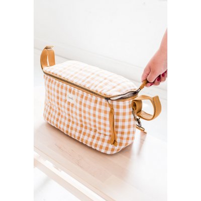 3 SPROUTS Organizér na kočárek prošívaný Gingham Mustard Print - 56061gm_004