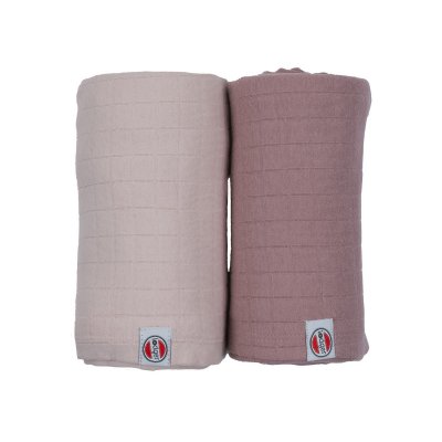 LODGER Swaddler Solid 2balení 110 x 110 cm Powder/Rose