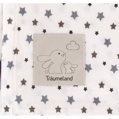 TRÄUMELAND Deka Jersey 100 x 75 cm Weiß mit grauen Sternen - t063002_002